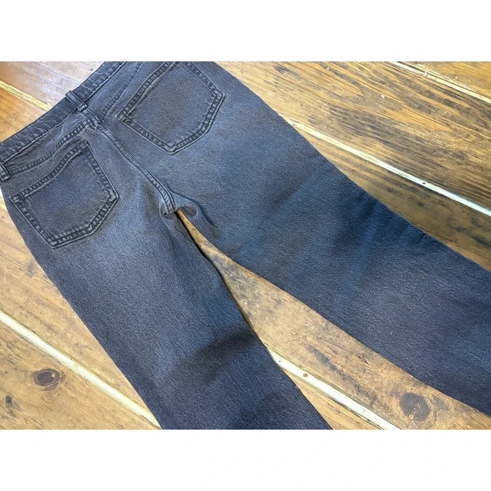 Old Navy Women's Flared Jeans Black Denim High Rise 5-Pocket Button Size 12